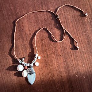 Ocean-themed Charm Necklace with Adjustable Cord Length